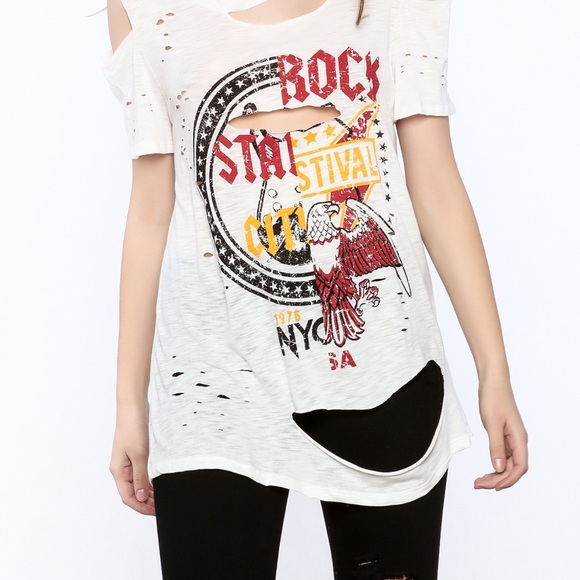 Emory Park Heavily Distressed Shredded Shirt - Picture 7 of 7